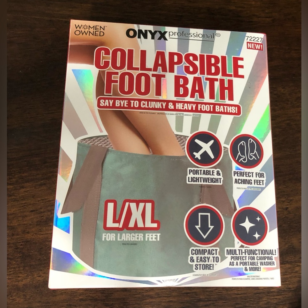 Onyx Professional Collapsible Foot Bath.L/XL(6.5”X8.5”)